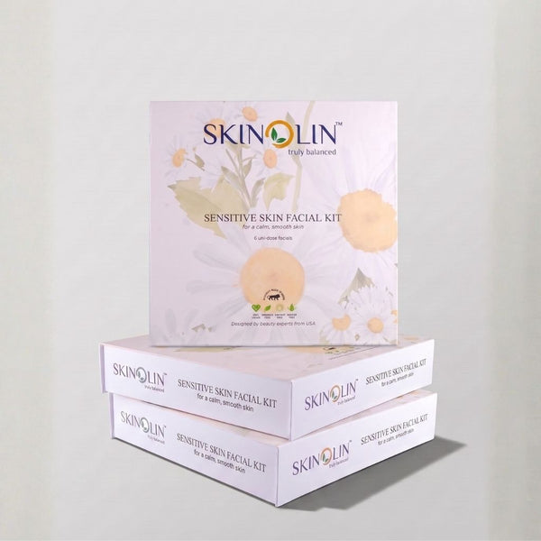 Skinolin Sensitive Skin Facial Kit retail packaging photographed on a soft neutral background