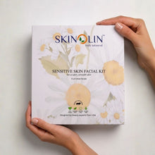 Skinolin Sensitive Skin Facial Kit box, front of pack, six uni-dose professional facials