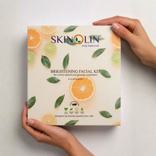 Skinolin Brightening Facial Kit box, front of pack, six uni-dose professional facials